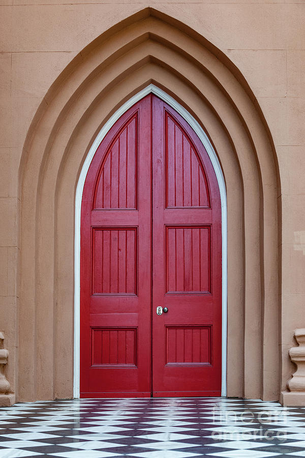 Layers of Entry - Red Church Door Photograph by Dale Powell