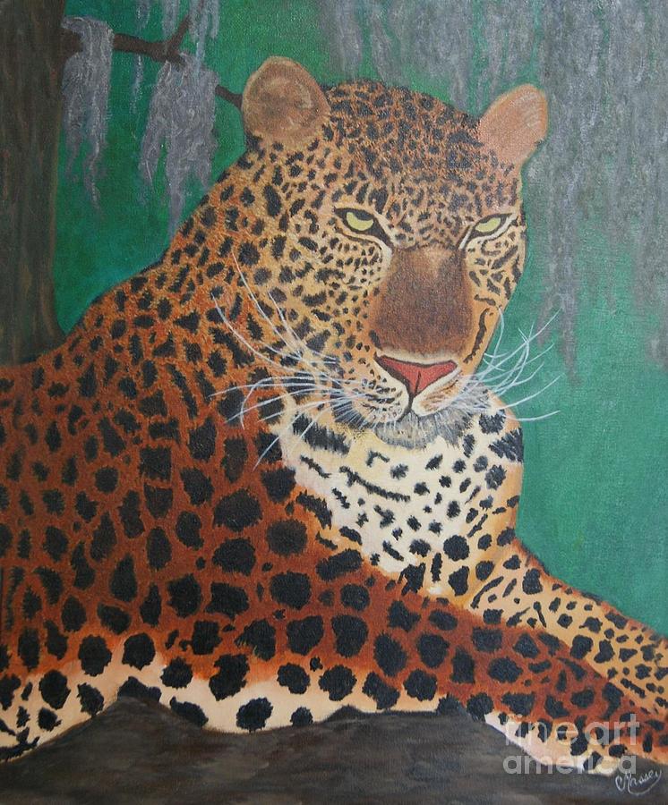 Laying Leopard Painting by Cynthia Massey - Pixels