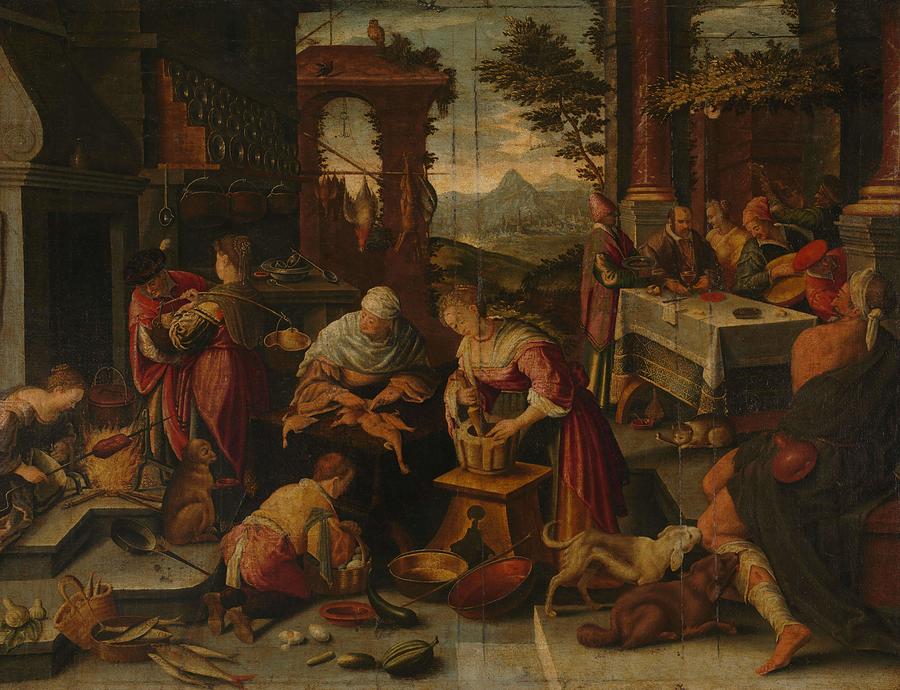 Lazarus and the Rich Man. Painting by Jacopo Bassano -copy after-