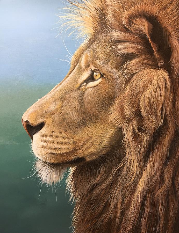 Lion Painting - Lazy Afternoon Lion Portrait by Nolan Clark Lion Painting - Lazy Afternoon Lion Portrait by Nolan Clark