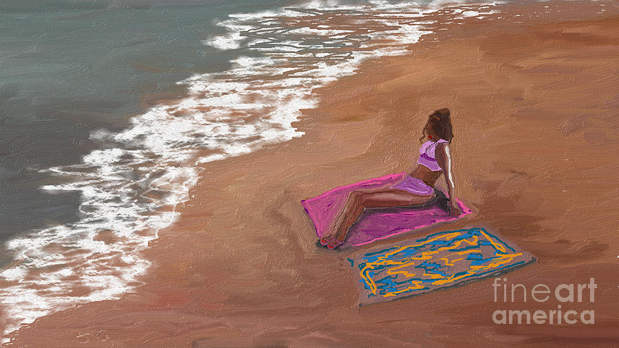 Lazy Beach day Today Digital Art by Julie Grimshaw