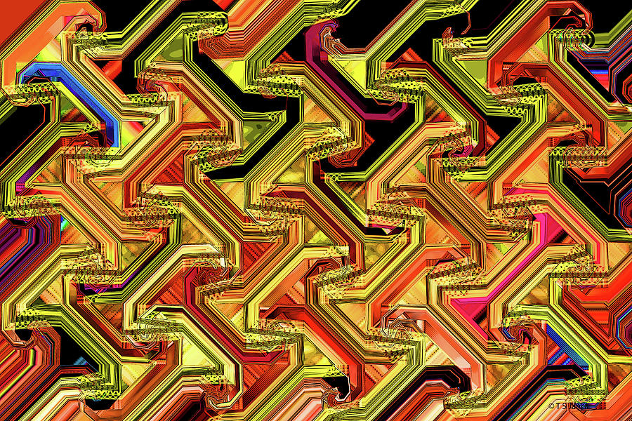 Old Wood Stairs Abstract. #2 Digital Art by Tom Janca