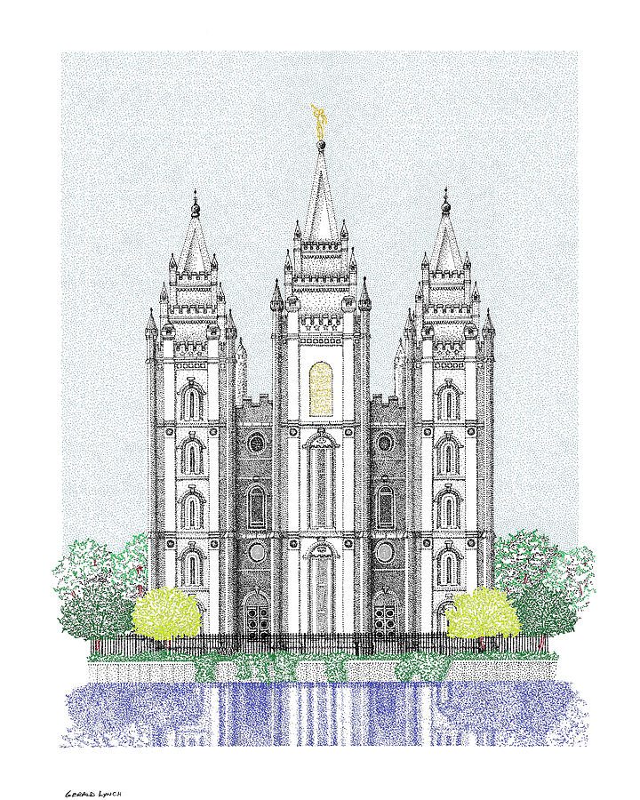 LDS Salt Lake Temple - Colorized Digital Art by Gerald Lynch - Fine Art ...