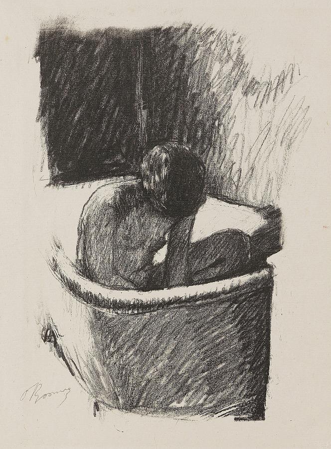 Le Bain Drawing by Pierre Bonnard Le Bain Drawing by Pierre Bonnard