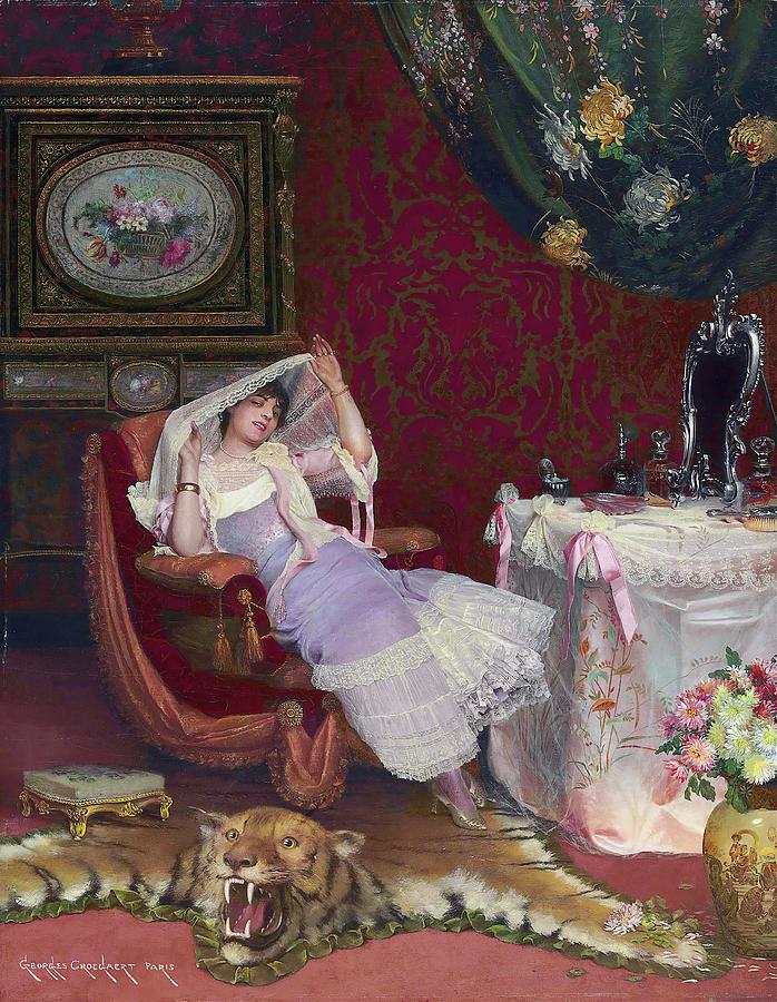 Le Boudoir Painting by Georges Croegaert