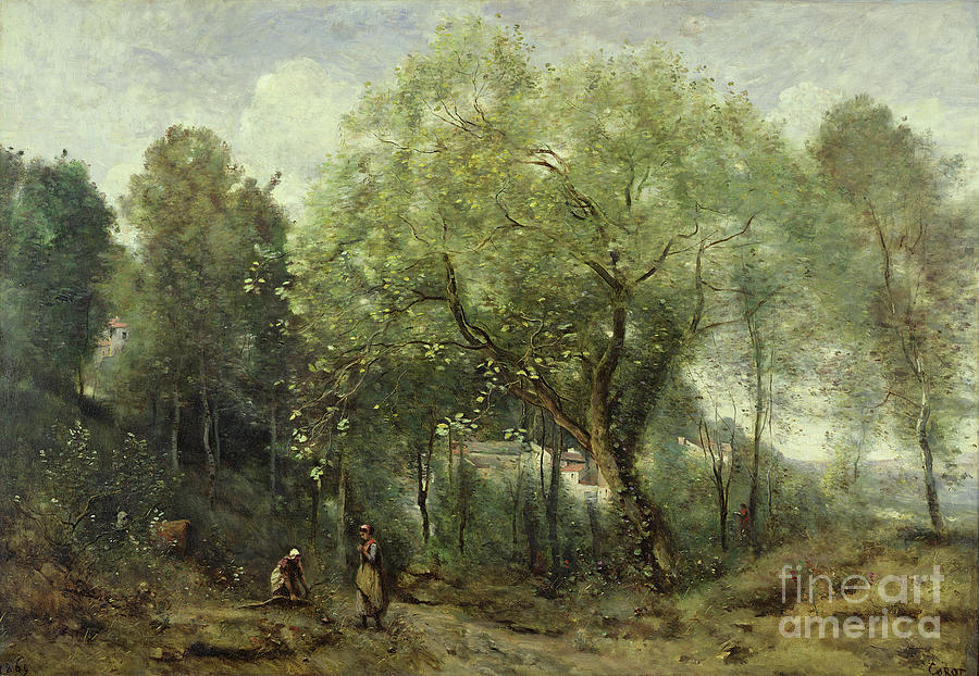 Le Catalpa, Memory Of Ville-davray, 1869 Painting by Jean Baptiste Camille Corot