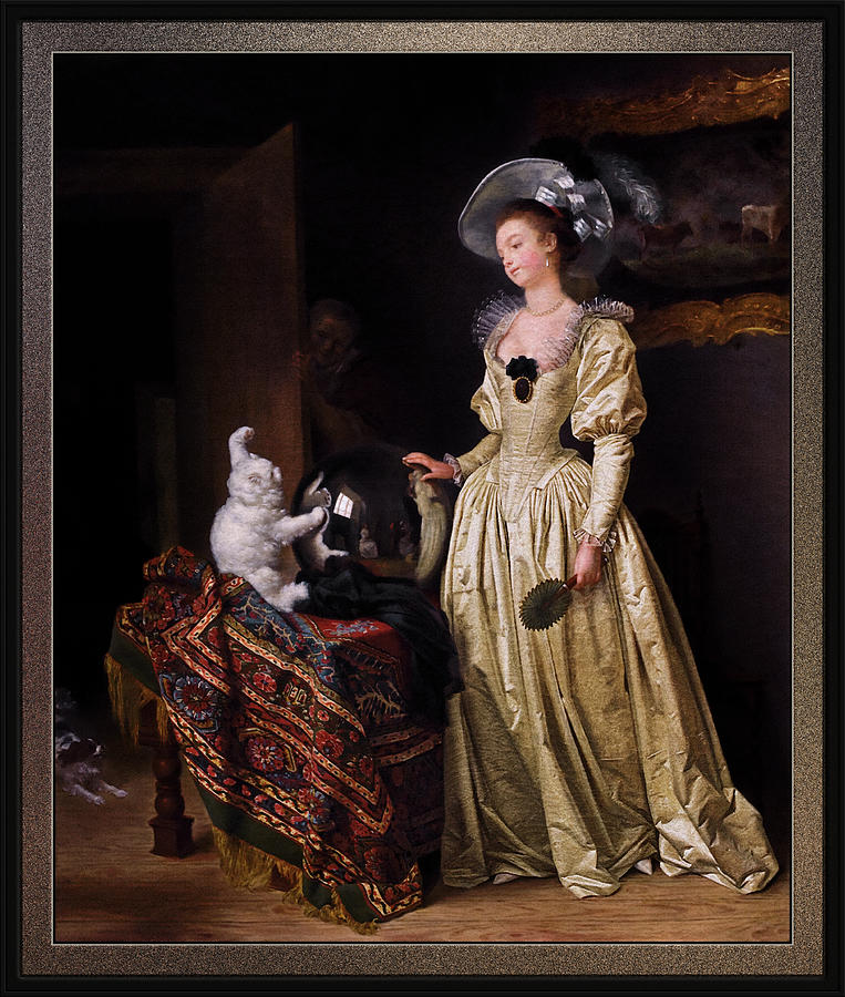 Le Chat Angora by Marguerite Gerard and Jean-Honore Fragonard Painting by Rolando Burbon