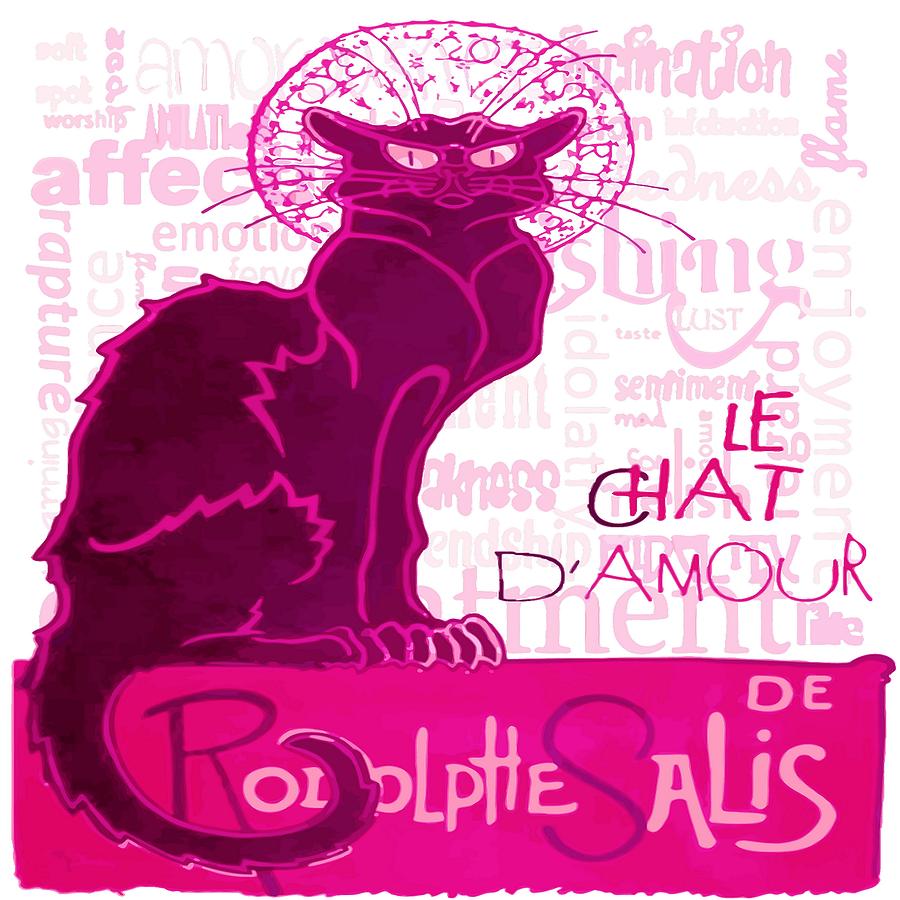 Le Chat D Amour Meaning Of Love Text Digital Art by Taiche Acrylic Art