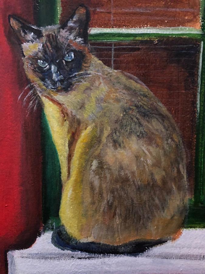 Le Chat Jaune Painting by Belinda Low