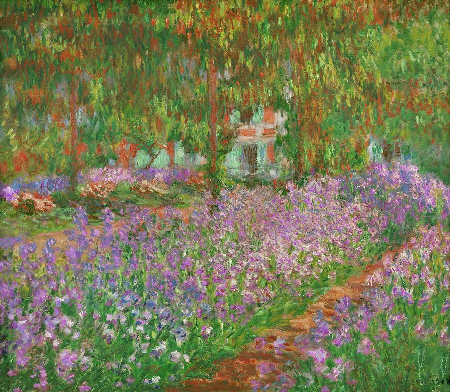 Le jardin a Giverny. Oil on canvas. Painting by Claude Monet -1840-1926 ...