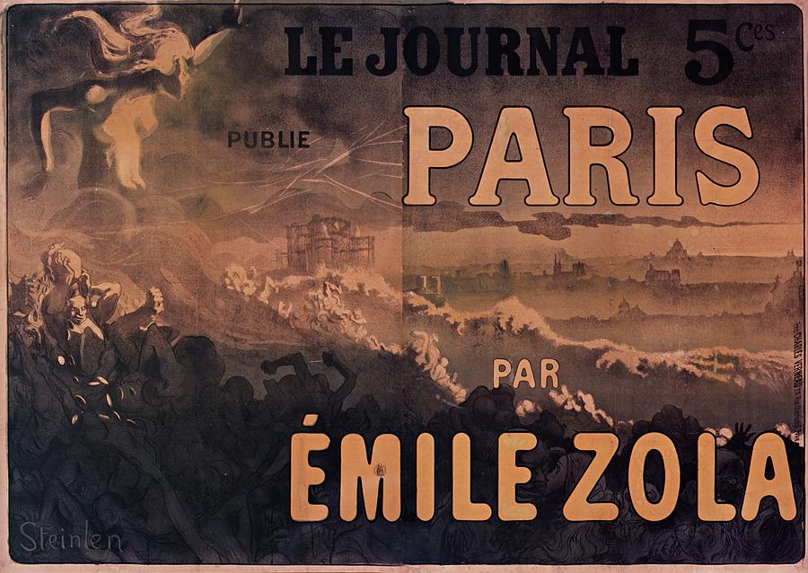Le Journal Publie Paris Par Emile Zola Painting by Theophile Alexandre Steinlen Le Journal Publie Paris Par Emile Zola Painting by Theophile Alexandre Steinlen