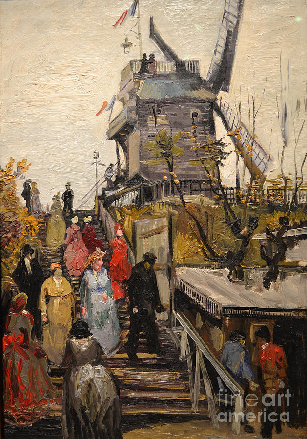 Le Moulin De Blute-fin. Artist Gogh Drawing by Heritage Images