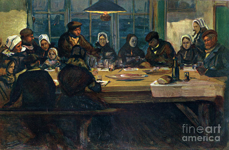 Le Repas Dadieu, 1899.artist Charles Drawing by Print Collector