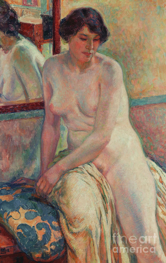 Nude Painting - Le Repos du Modele by Theo van Rysselberghe