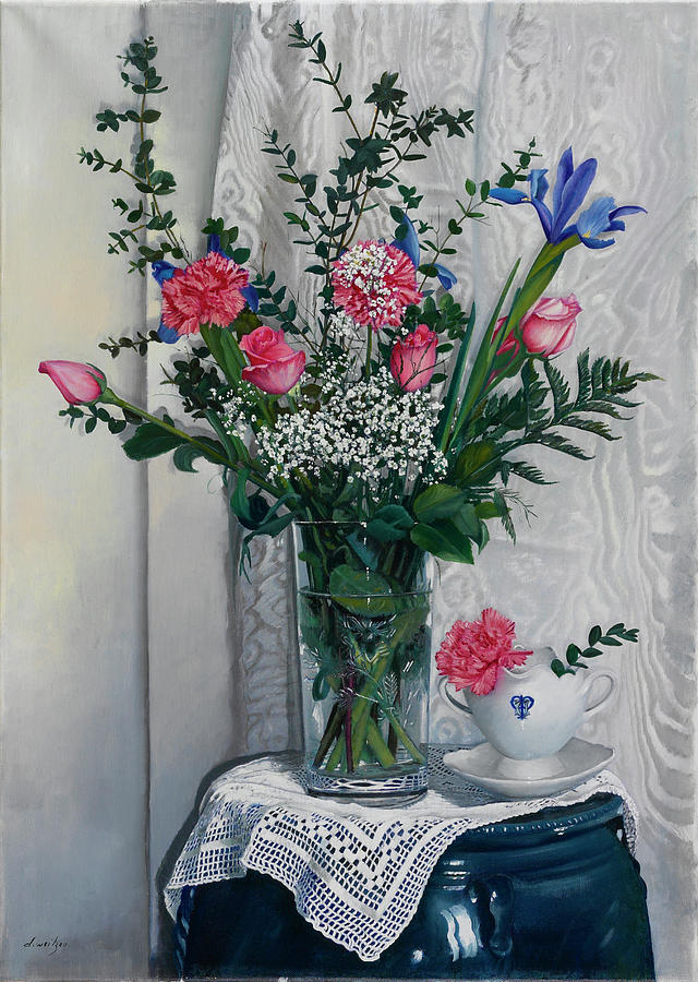 Rose Painting - Le Rose Di Laura by Danka Weitzen