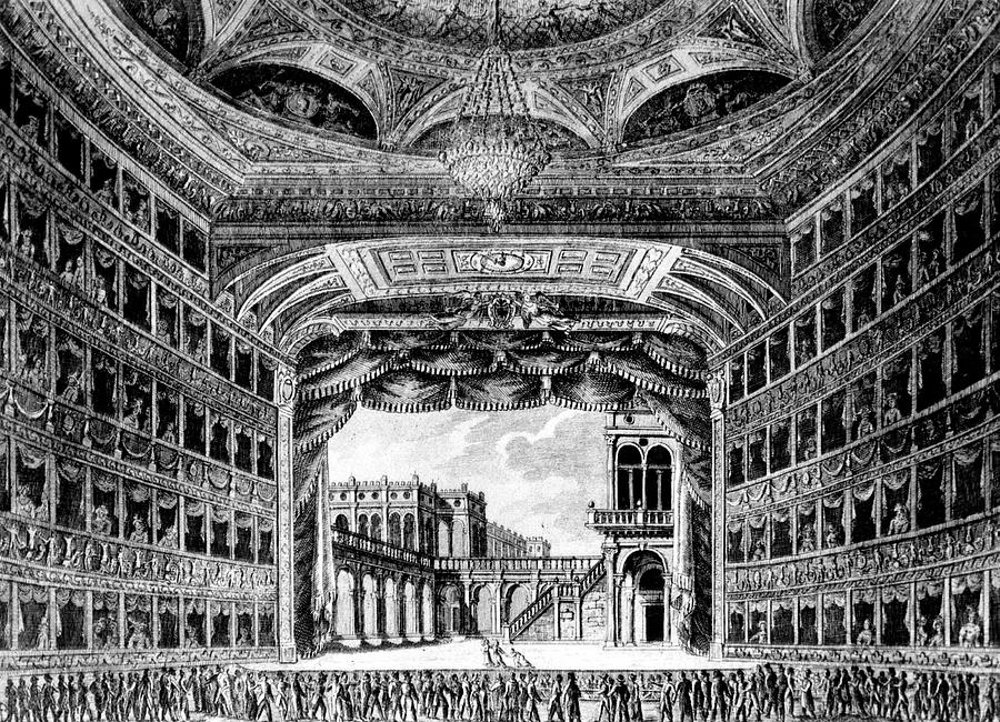 Le Theatre De La Fenice A Venise, 1830 Drawing by French School