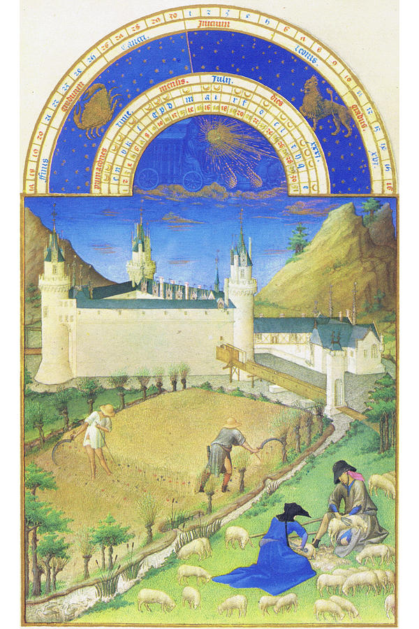 Le Tres riches heures du Duc de Berry - July Painting by Limbourg brothers