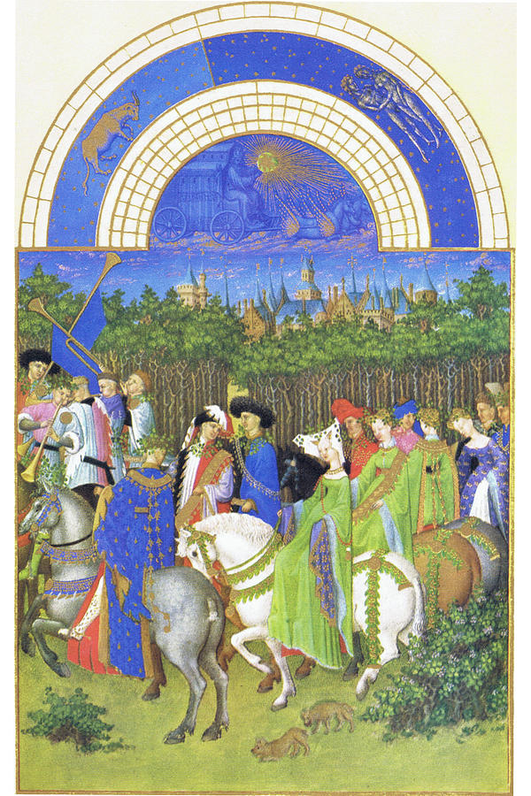 Le Tres riches heures du Duc de Berry - May Painting by Limbourg brothers