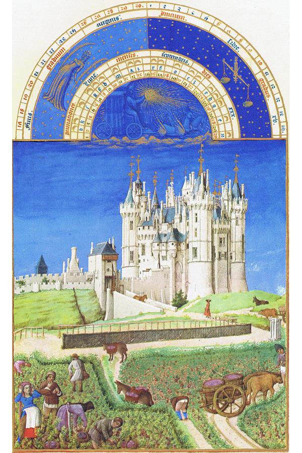 Le Tres riches heures du Duc de Berry - September Painting by Limbourg brothers