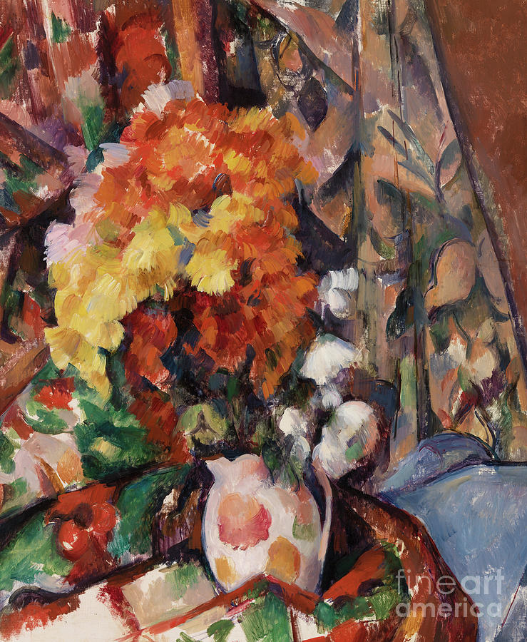 Le Vase Fleuri Painting by Paul Cezanne