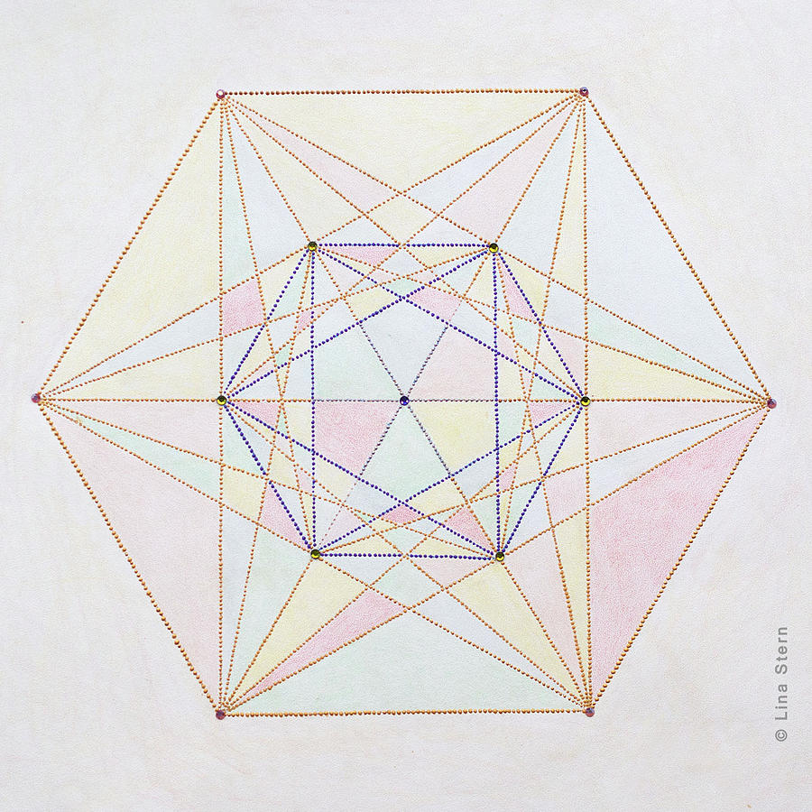 Mandala Drawing - Le vent du Soleil by Lina Stern