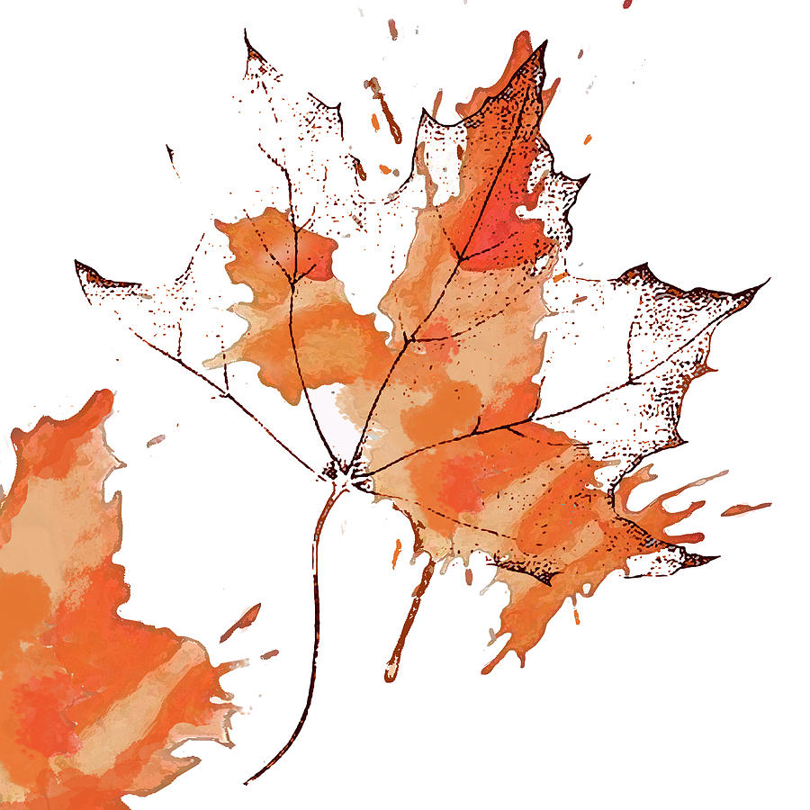 Fall Mixed Media - Leaf 1 by Karen Williams