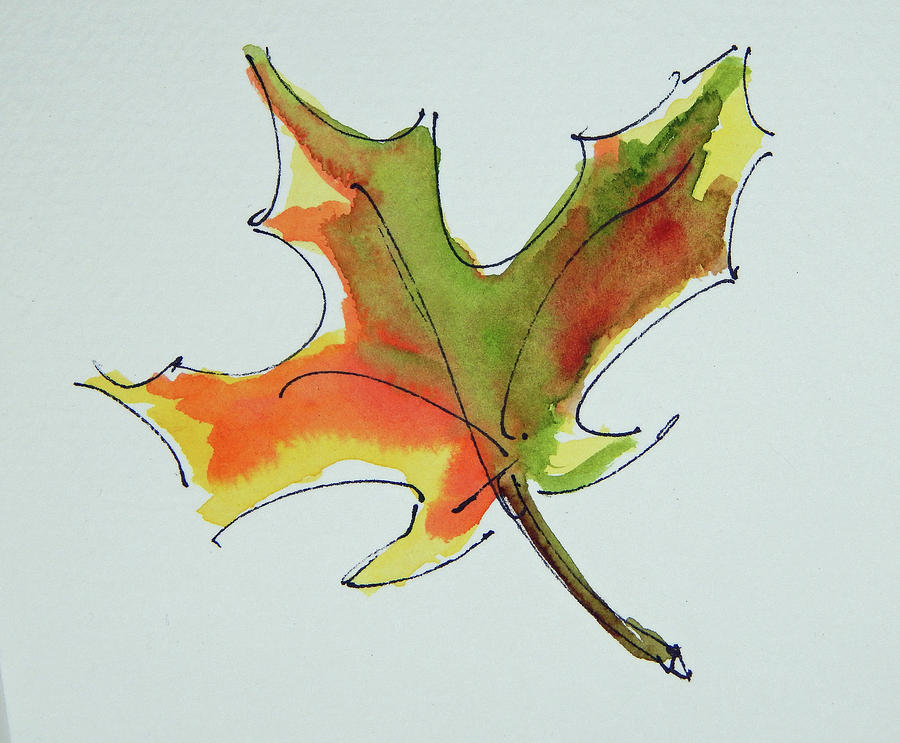 Leaf of Many Colors Painting by Barbara Wirth