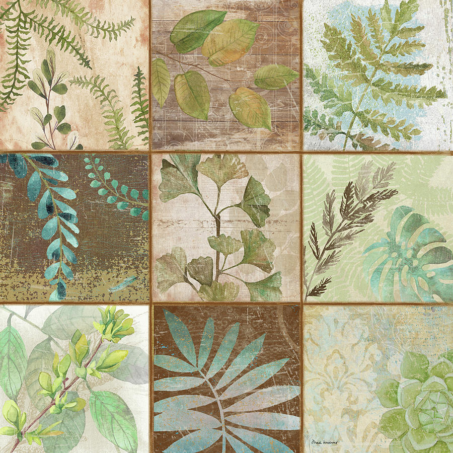 Leaves Mixed Media - Leaf patchwork by Marilu Windvand