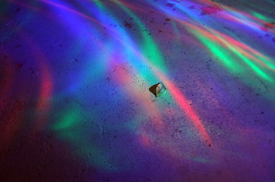 Leaf Floating In The Spectrum Abstract Photograph by Michael Hoard