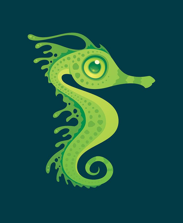 Seahorse Digital Art - Leafy Sea Dragon Seahorse by John Schwegel