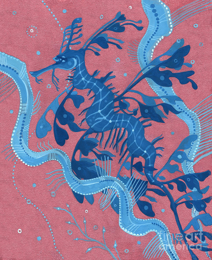 Leafy Sea Dragon Seahorse Painting by Julia Khoroshikh