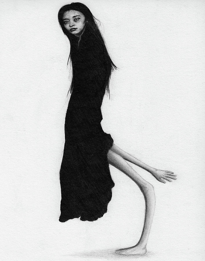 Leaning Woman Ghost - Artwork Drawing by Ryan Nieves