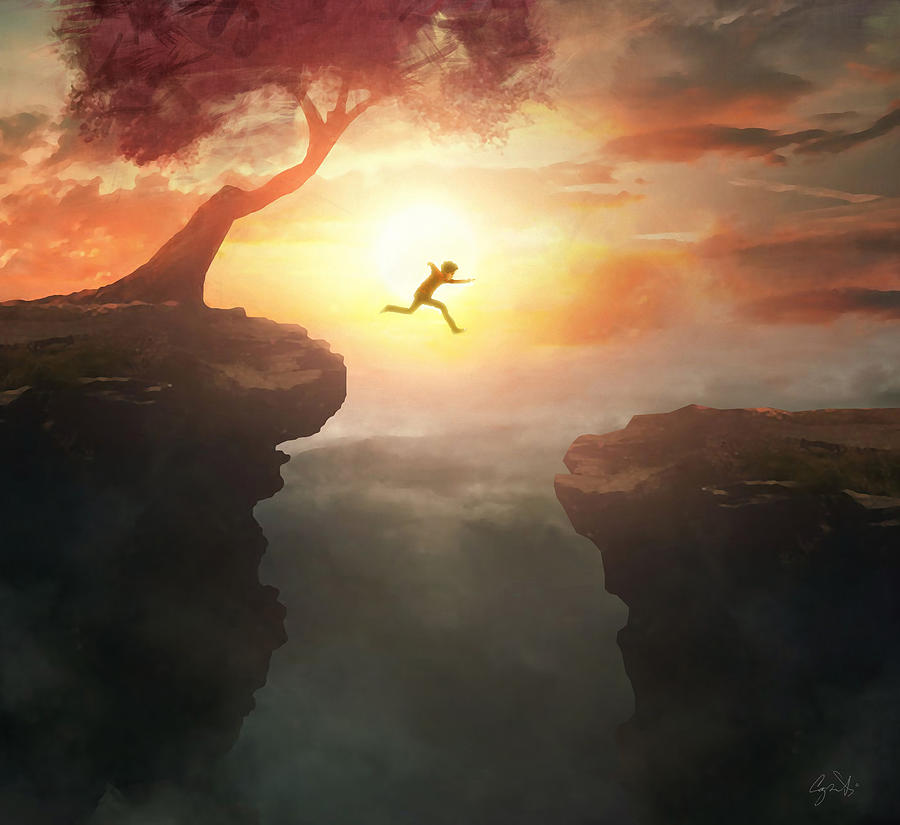 Sunset Digital Art - Leap of Faith by Fred Caputi