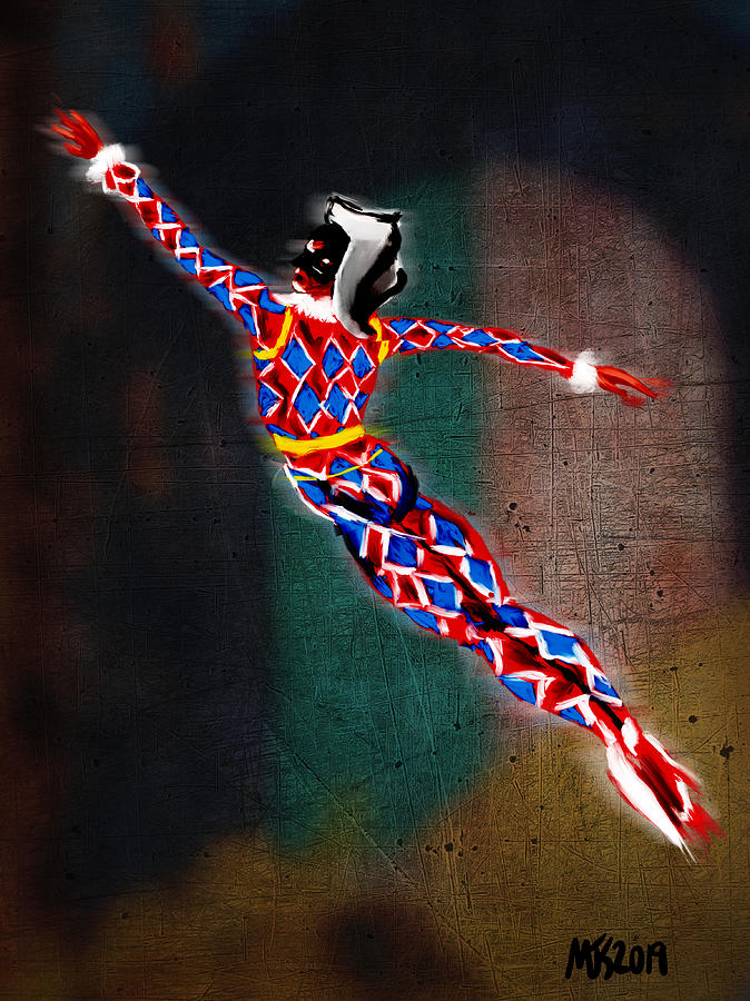 Leaping Harlequin  Digital Art by Michael Kallstrom