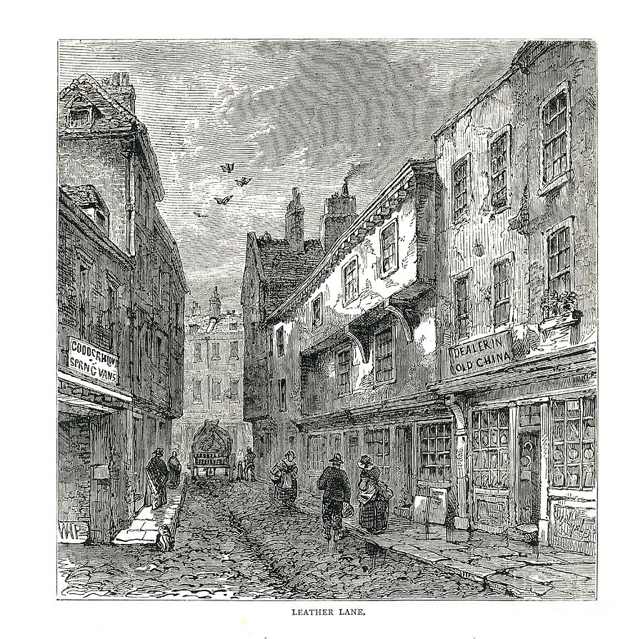 Leather Lane, 1878 Drawing by Print Collector