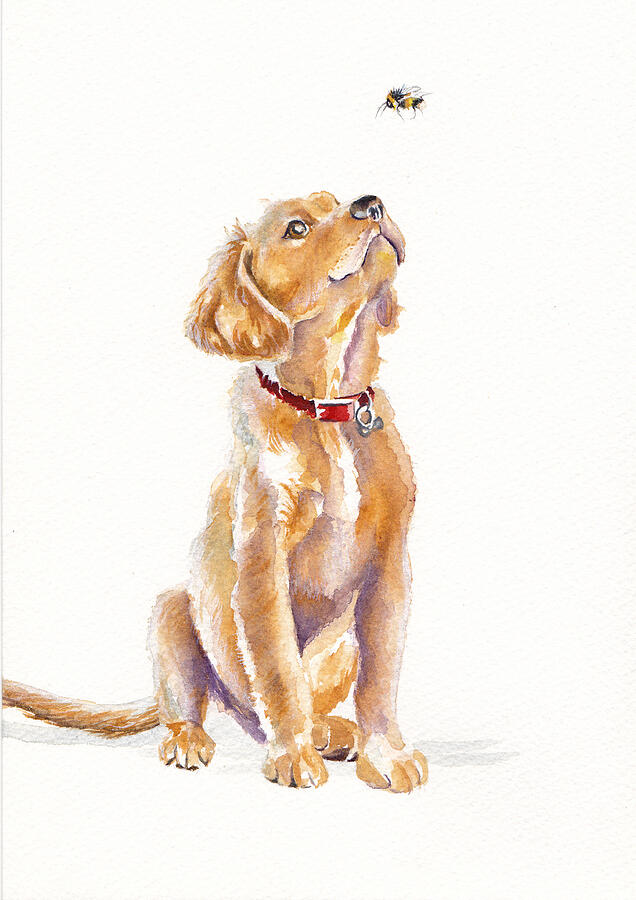 Dog Painting - Leave It, Charlie - Labrador Retriever Puppy by Debra Hall