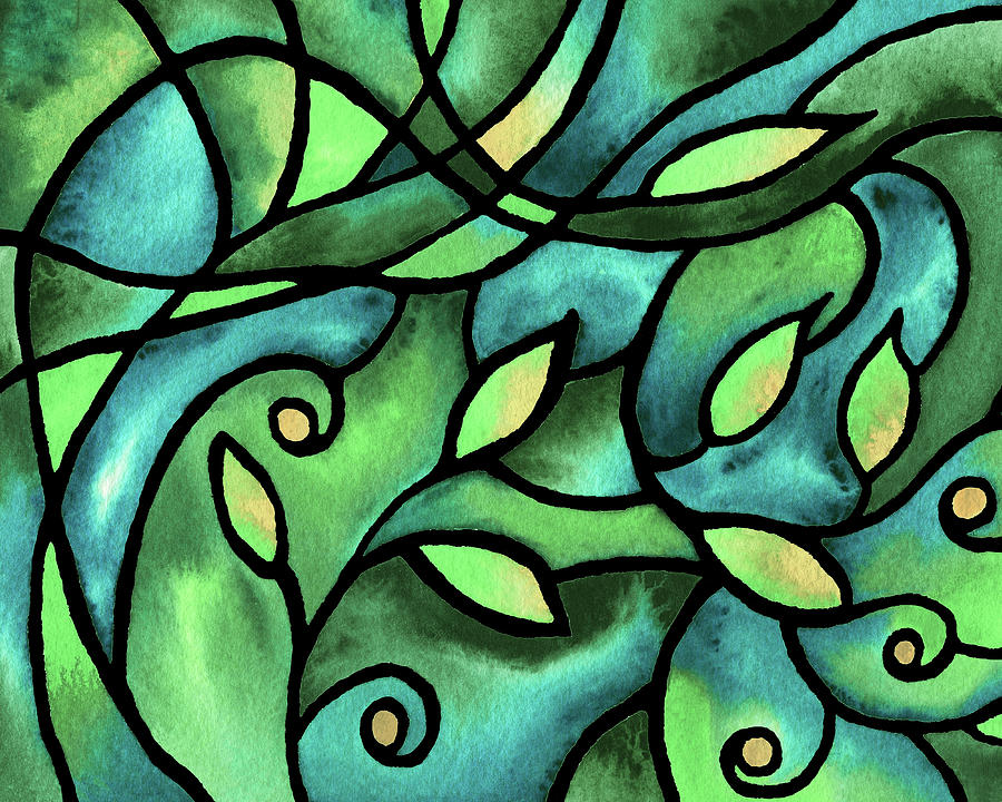 Leaves And Curves Art Nouveau Style V Painting