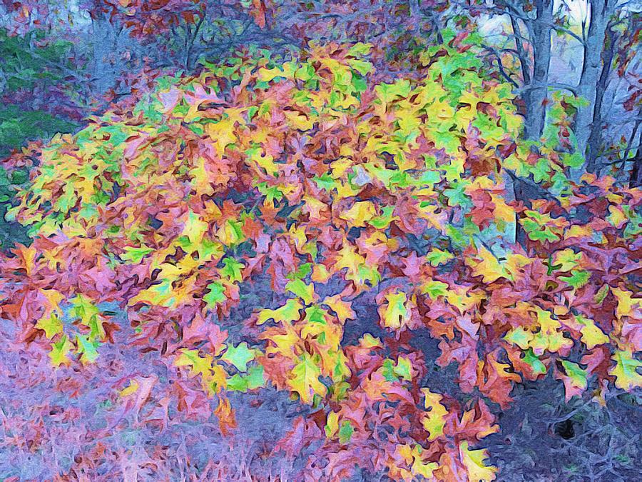 Leaves in Bumblebee Forest Digital Art by Steve Glines