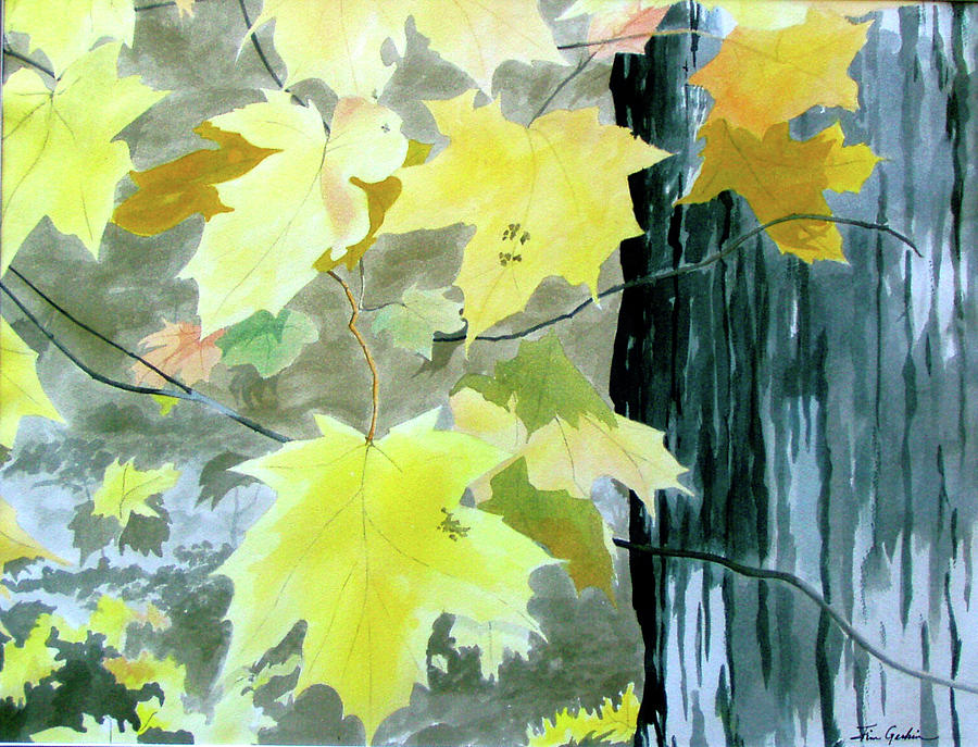 Leaves Painting by Jim Gerkin