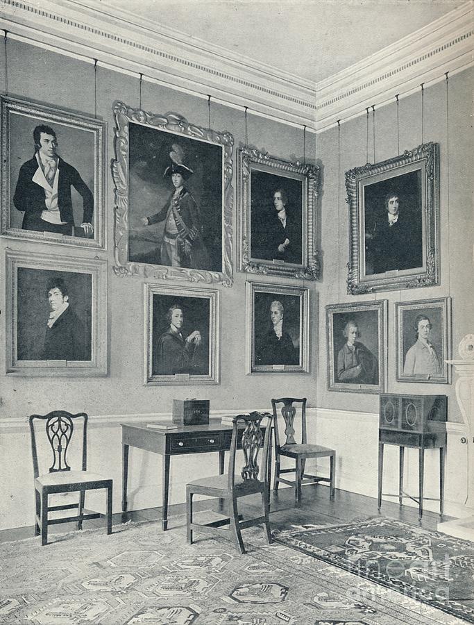 Leaving Portraits In The Drawing-room Drawing by Print Collector