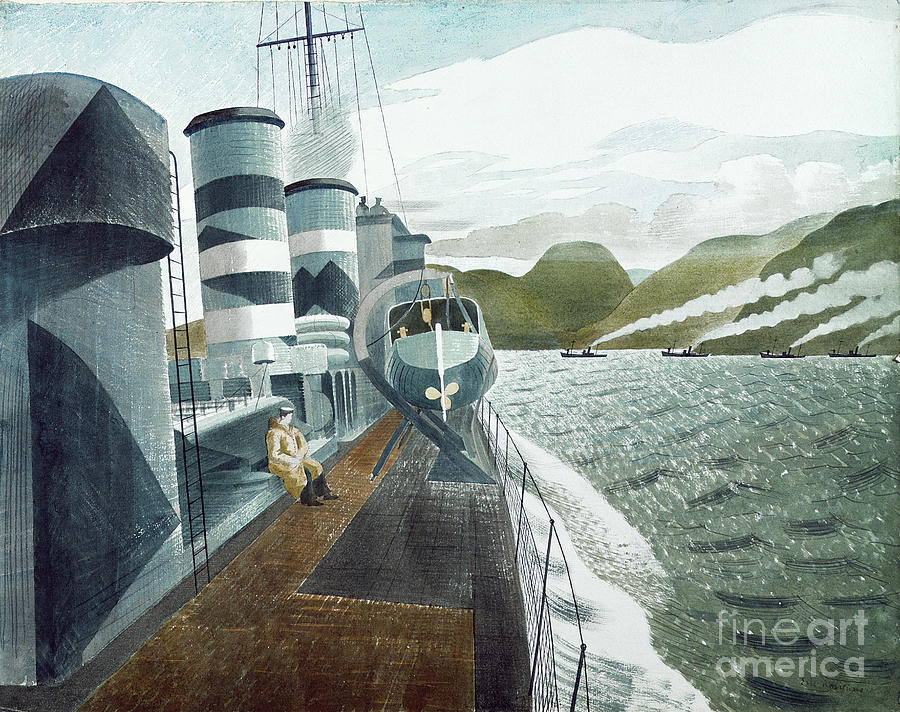 Leaving Scapa Flow Painting by Eric Ravilious