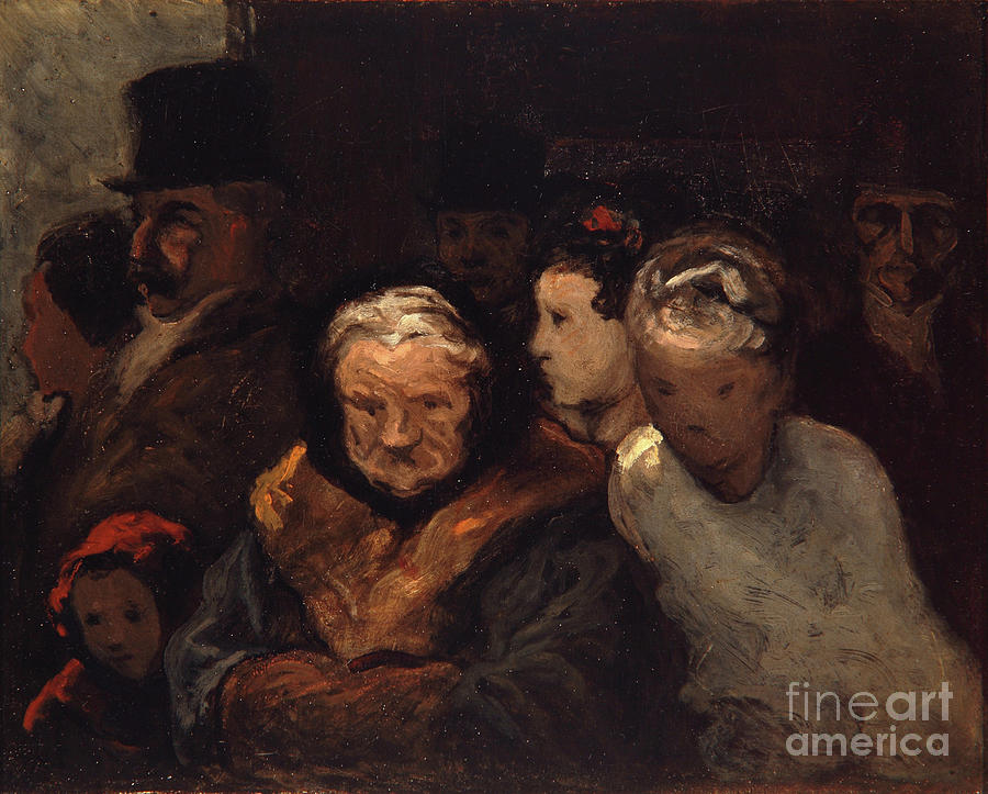 Leaving The Theater By Honore Daumier Painting by Honore Daumier - Fine ...