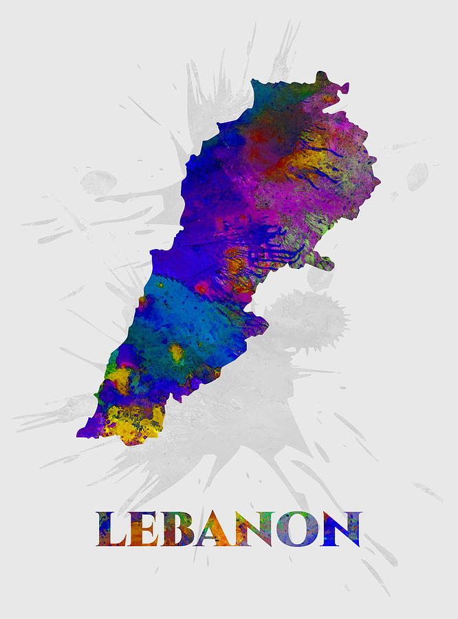Lebanon Map Artist Singh Mixed Media By Artguru Official Maps 0827