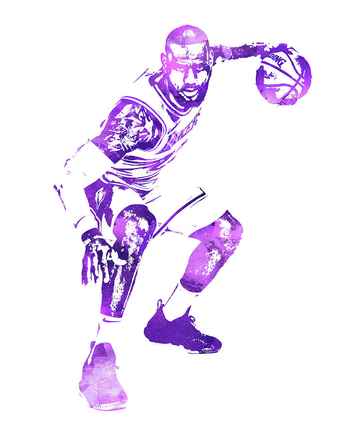 Lebron James Los Angeles Lakers Water Color Pixel Art 32 Mixed Media by ...