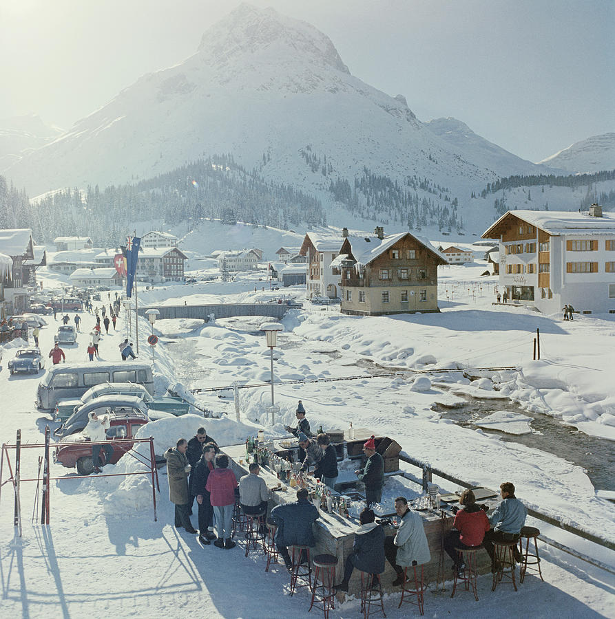 People Photograph - Lech Ice Bar by Slim Aarons
