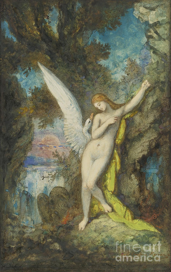 Leda And The Swan Artist Moreau Drawing by Heritage Images