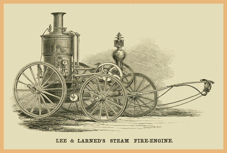 Lee & Larneds Steam Fire Engine Painting by 