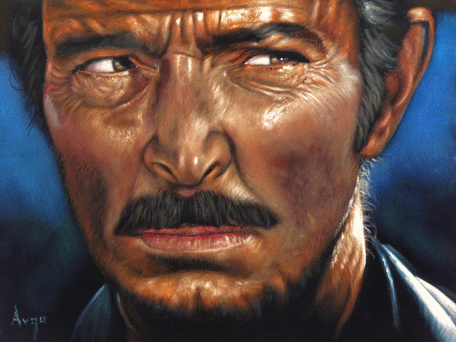 Portrait Painting - Lee Van Cleef Angel Eyes Portrait Good Bad Ugly Western a394 by Argo