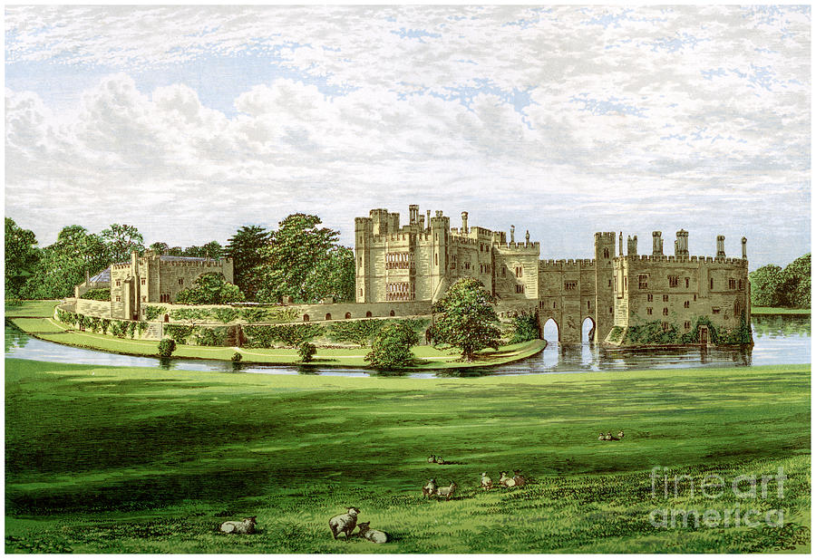 Leeds Castle, Kent, Home Drawing by Print Collector