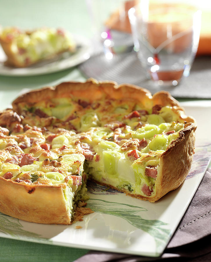 Leek And Diced Bacon Quiche Photograph by Bertram